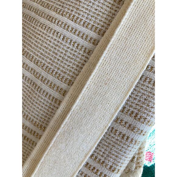 Gino Paoli 1960s Cream & Gold Knit Two-Piece Set Pleat Skirt + Top Mint Vintage - Picture 13 of 15